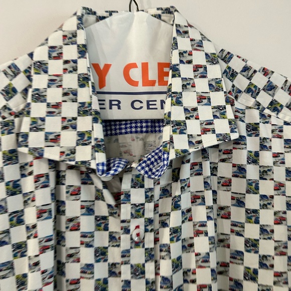 Robert Graham Modern Americana Men’s X-Large ‘Racing Flags’ Tailored Fit Shirt - Picture 7 of 9